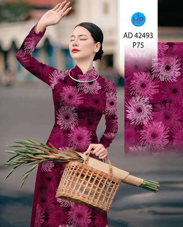 Vải Áo Dài Hoa In 3D AD 42493 6